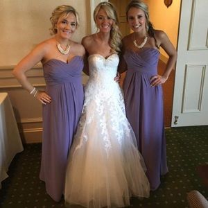Worn once Bill Levkof bridesmaid gown, lilac